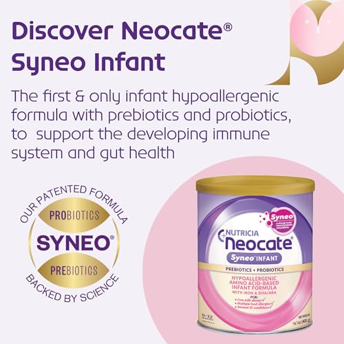 NUTRICIA NEOCATE INFANT – FOOD ALLERGY RELIEF HYPOALLERGENIC BABY FORMULA WITH AMINO ACIDS – WELL-TOLERATED & SUPPORTS NORMAL GROWTH – DAIRY-FREE INFANT FORMULA WITH DHA, ARA – 0-12 MONTHS – 14.1 OZ