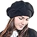 F&N STORY Lady French Beret Wool Beret Chic Beanie Winter Hat Jf-br034 (HY022-Black)