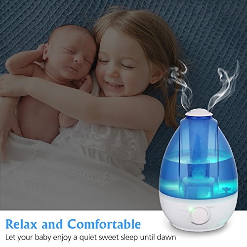 Balight Ultrasonic Cool Dual Mist Humidifier,Superior Humidifying Unit with Whisper,Quiet Operation,Night Light Function,3L of Moisturing Purifying Air for Office Bedroom Pregnant Woman Baby