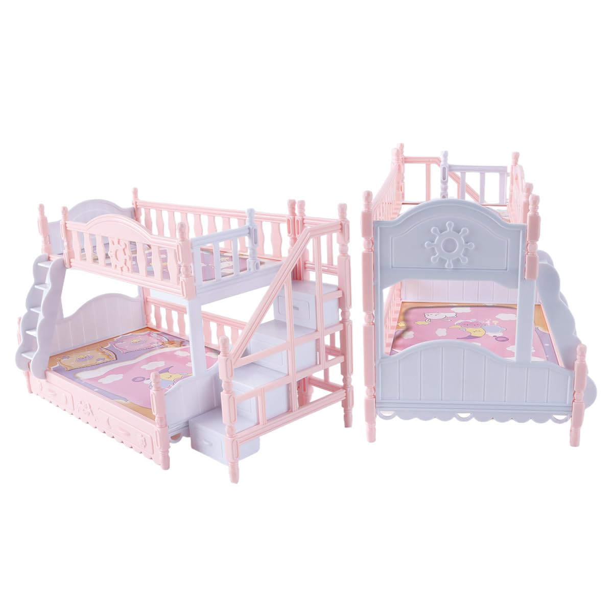 Ausi Mini Doll Bunk Bed & Furniture Ornaments – Dollhouse Miniature Set