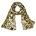 CTM® Womens Long Satin Christmas Holiday Holly Leaves Scarf