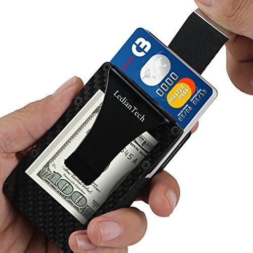 Wallets Carbon Fiber Minimalist Wallet for Men RFID Blocking Money Chip