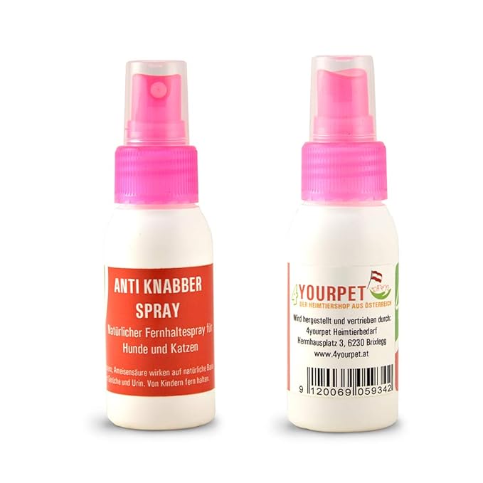 4yourpet Anti Knabber und Erziehungsspray für Hunde und Katzen, Welpentraining, für Innen und Außen, neutralisiert Urin Geruc