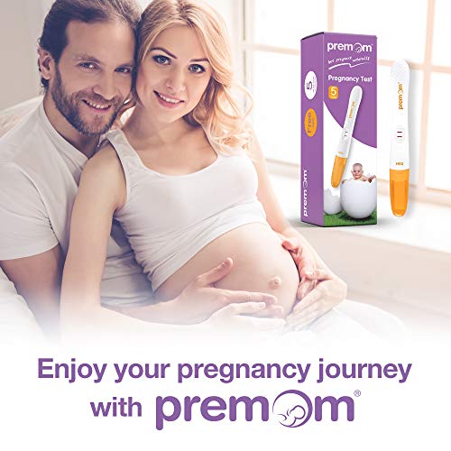 Premom Pregnancy Test Sticks (5-Pack), hCG Midstream Tests with Ovulation Predictor iOS and Android App, PM1-M3-5