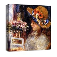 Canvas Wall Art Vase of Flowers by Pierre-Auguste Renoir Canvas Prints Home Artwork Decoration for Living Room,Bedroom - 12x12 inches