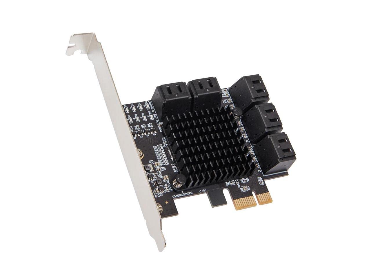 10 Port SATA III to PCIe 3.0 x1 Non-RAID Expansion Card JMB575 JMB582 Low Profile Bracket