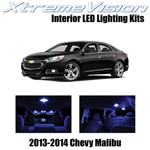 XtremeVision Chevy Malibu 2013-2014 (5 Pieces) Blue Premium Interior LED Kit Package + Installation Tool Tool
