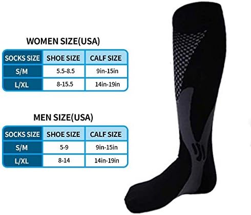Compression Socks for Men and Women, Eleganty Graduated Athletic Sport Socks for Running, Biking, Relief Shin Splints, Flight Travel, Nurse, Maternity Pregnancy