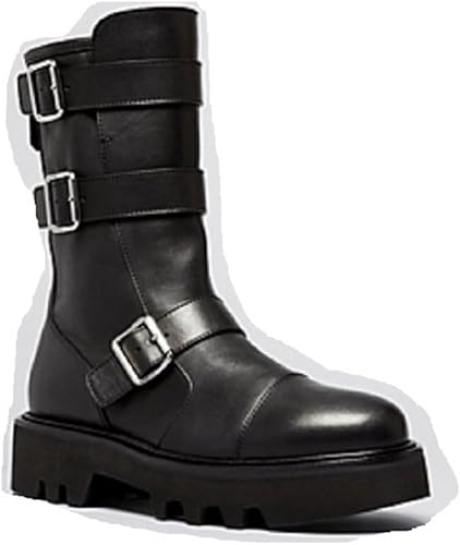 black boots mid heel