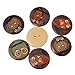 HOUSWEETY 50PCs Wooden Buttons Owl Cartoon Pattern Fashion 2-Hole Sewing Scrapbook DIY