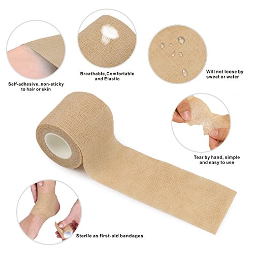 image for Idefair(TM) Self Adhesive Cohesive Wrap Bandage, Elastic Breathable St