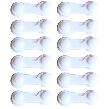 Tooarts 12Pcs Child Security Protective Device Kids Box Drawer Cupboard Cabinet Wardrobe Door Fridge Safety Lock Safety Buckle