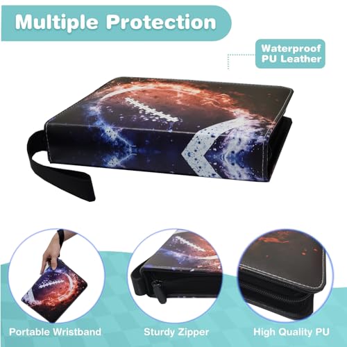 Card Binder,4-Pocket Binder for Cards Trading Sport Card Collection Binder Zipper with 50 Removable Sleeves, 400 Pockets Cards Collection Album Holder Cards Organizer,Good Gifts for Kids