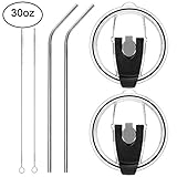 Dominik Kedzior Tumbler Lid, Spill Proof 30 oz Tumbler Lid with Stainless Steel Straw BPA Free Replacement Lids for Yeti Rambler Ozark Trail Atlin Rtic Tumblers