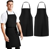 Avalon Kitchen Aprons for Men - 100% Polyester Chef Apron Women with Extra Long Ties - Cooking Aprons for Women &amp; Mens Apron