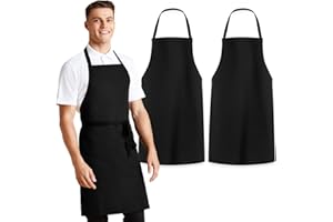Avalon Kitchen Aprons Unisex Bib Aprons - 100% Polyester Chef Apron with Extra Long Ties – Cooking Apron for Men Women