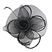 Urban CoCo Women's Vintage Flower Feather Mesh Net Fascinator Hair Clip Hat for Party Wedding (Black)