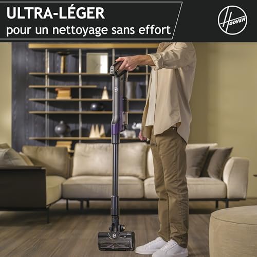 HF2 Aspirateur Balai sans Fil Puissant Ultraléger & Compact, 165W, Brosse Anti-emmêlement, Multi-sols Eclairage LED, Autonomie 40 Min, Mode Turbo, Batterie Amovible, Position Parking HF2Z10H