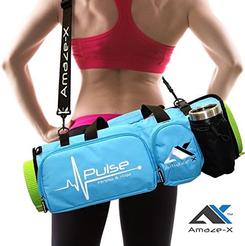 AmazeX Yoga Bag Yoga Mat Bag Fitness Bag Multifunctional Gym Bag with Open Ends 5 Pockets Bottle Holder in 2 Colors from