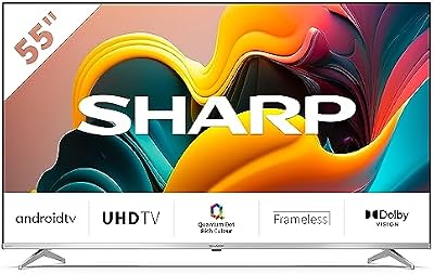 55FP6EA - TV Android 55" QLED (sin Marco, 4K Ultra HD, 4X HDMI 2.1, 3X USB, Bluetooth), Google Assistant, Chromecast, Dolby Vision, HDR10, DTS Virtual X, Color Plata