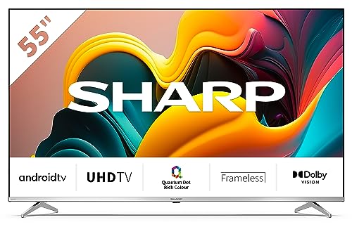 55FP6EA - TV Android 55" QLED (sin Marco, 4K Ultra HD, 4X HDMI 2.1, 3X USB, Bluetooth), Google Assistant, Chromecast, Dolby Vision, HDR10, DTS Virtual X, Color Plata