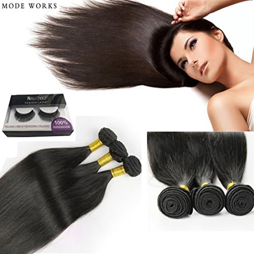 Straight Hair Bundles Peruvian 7A Human Virgin Hair Unprocessed Human Natural Hair Extensions 3 Bundles Natural color (10"10"10")