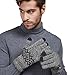 LETHMIK Wool Lined Knit Gloves Warm Winter Mens 3 Touchscreen Fingers for SmartPhones Black