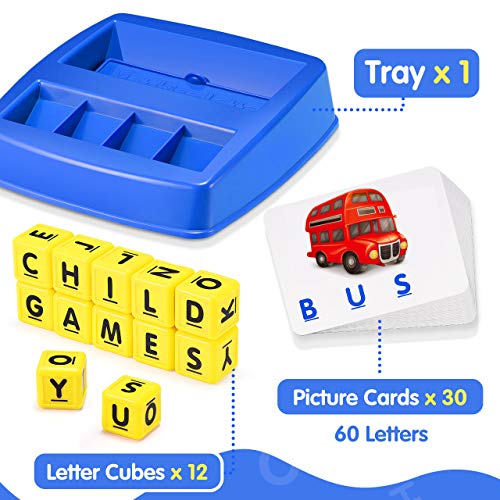 Joozmui Jeu Éducatif 2 En 1 – Chiffres Et Lettres – Dès 3-8 Ans – Version Espagnole – Bleu/Jaune