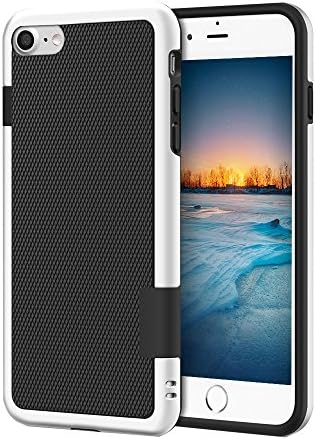 iPhone 7 Case, EXSEK 3 Color Card Slot Case Hybrid Slim Durable [Extra Front Raised Lip] Shockproof Anti-Scratch Bumper Rugged Case for iPhone 7 4.7" (Black)