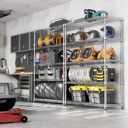 MZG – Storage Shelving 5 Tiers, Wire Organizer, Chrome