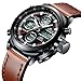 MEGALITH Mens Sports Watches Men Military Waterproof Big Face Analog Digital Designer Brown Leather Wrist Watch