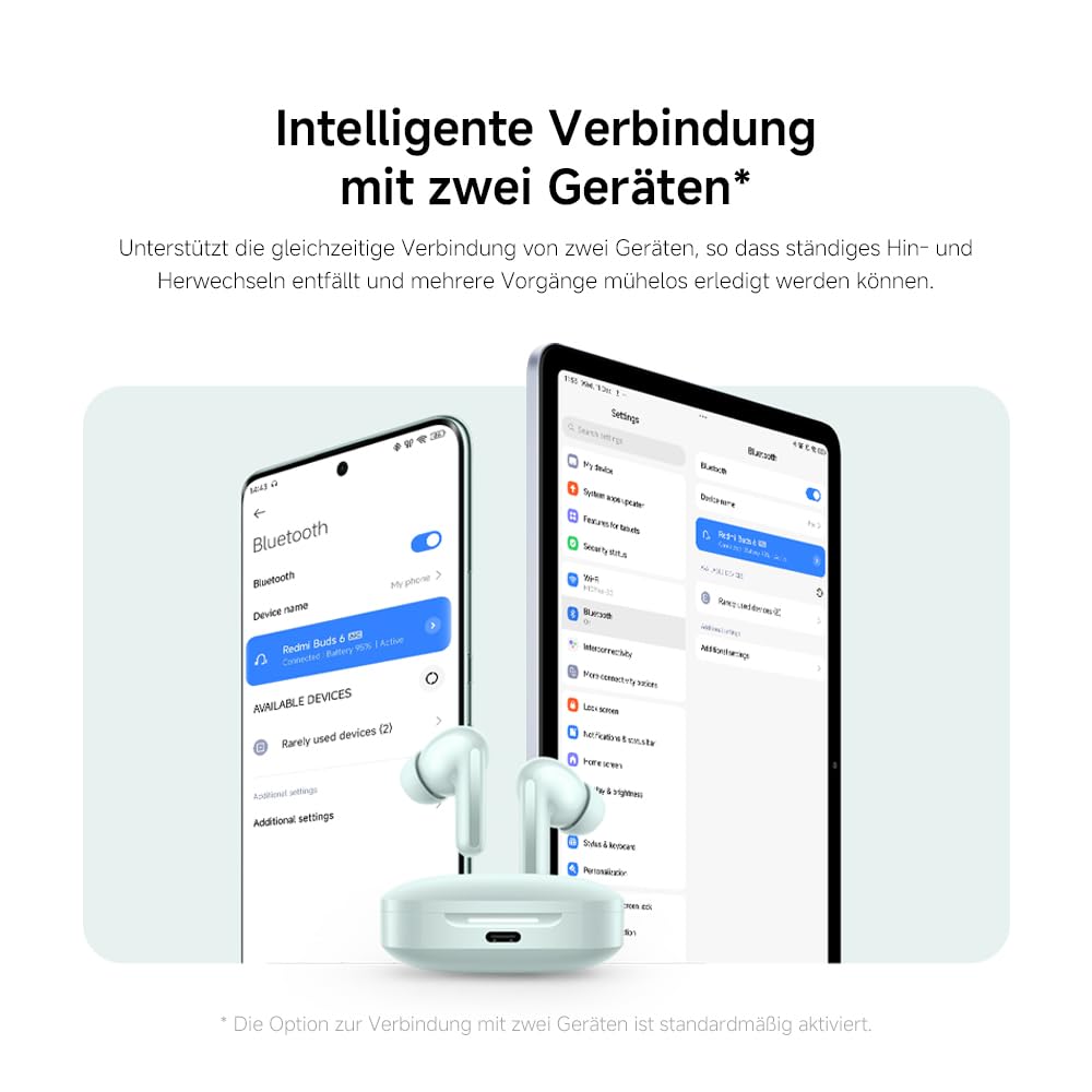 XIAOMI Redmi Buds 6 – Kabellose Bluetooth-In-Ear-Kopfhörer, Dual-Treiber, immersiver Sound, 49 dB aktive Geräuschunterdrückung, bis zu 10h+42h Akkulaufzeit, IP54, Schwarz 8