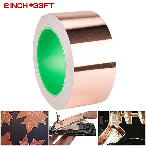 DanziX Copper Foil Tape Conductive Self Adhesive (2inch x 33ft) Extra Long Value Pack