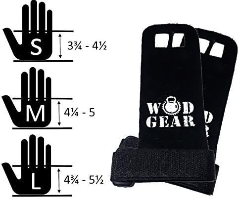 Gymnastics Hand Guard/Palm Protectors (Leather) by WOD GEAR Perfect for Crossfit, Pull-ups, Kettlebells and Barbells workouts. No More Rips or Tears!