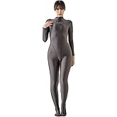 LEOHEX Women's Satin Spandex Full Bodysuit Sleek Shiny Catsuit Sexy Zentai Unitard Costume