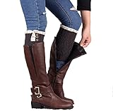 Usstore 1Pair Women Socks Lace Stretch Boot Leg Cuffs Boot Stockings (Dark Grey)
