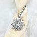 Magnetic Tieback, Kisstaker Crystal Curtain Holdbacks Blossom Diamond Clips with Stretchy Wire Rope for Home Office Decoration,Silver (Pack of 4)