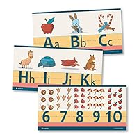 Alphabet and numbers classroom Wall Line for teaching ABCs cartoons Young N Refined (Laminated)
