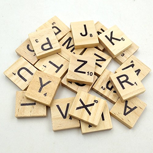 image for Amaonm 200 Pcs DIY Wood Letters, Letters Tiles, Scrabble Letters, Wood