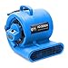 CFM Pro Air Mover Carpet Floor Dryer 3 Speed 1/3 HP Blower Fan with 2 GFCI Outlets - Stackable - Blue - Industrial Water Flood Damage Restoration primary