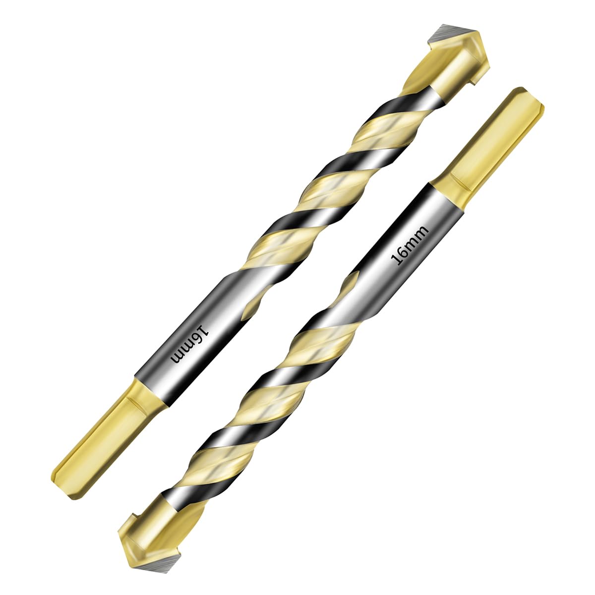 Teronbeta Multi-Material Tile Drill Bit 16mm x 2pcs Drill Bits for Masonry, Concrete, Brick, Cement, Glass, Porcelain, Plastic, Wood