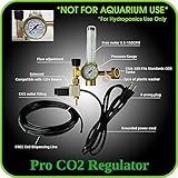Hydroponics (Co2) Regulator Emitter System with Solenoid Valve Accurate and Easy to Adjust Flow Meter Made of High Quality Brass - Shorten up and Double Your Time for Harvesting - Not for Aquarium Use