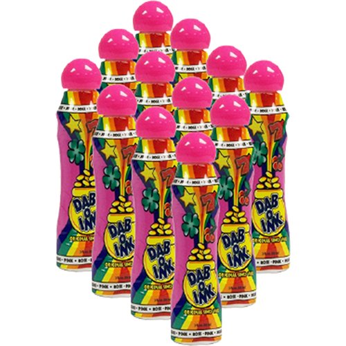 One Dozen 3oz Dab-O-Ink Pink Bingo Dauber