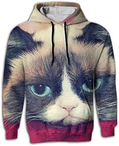 The Most Cute Grumpy Cat Men Casual Fashion Hoodie Sweatshirt With Pockets
