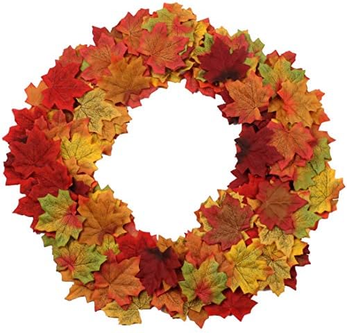 Ivalue Artificial Maple Leaves 500 Pcs Assorted Mixed Color Silk Fake Fall Autumn Mapple Leaves for Wedding Party Decortion (500, Mixed Color)
