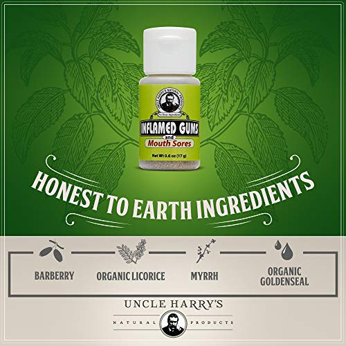 Uncle Harry's Inflamed Gums & Mouth Sores Tooth Powder Powder Toothpaste for Gum Health