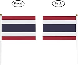 20 Pack Thailand Flags, 8.2 * 5.5 Inch Small