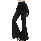 ROSE GAL Plus Size Womens Y2K Skirted Pants Stretch High Waisted Flounce Flare Pants