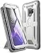 YOUMAKER Designed for Galaxy S9 Case, Heavy Duty Protection Kickstand with Built-in Screen Protector Shockproof Case Cover for Samsung Galaxy S9 5.8 inch - White