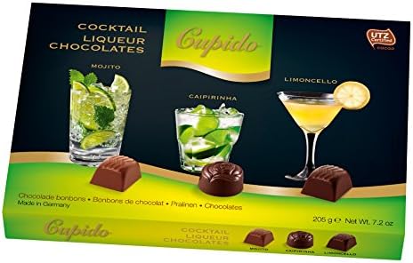 Cocktail Chocolates Liqueurs Cupido Hamlet Belgian Chocolates Box 205g (Mojito Caipirinha Limoncello)